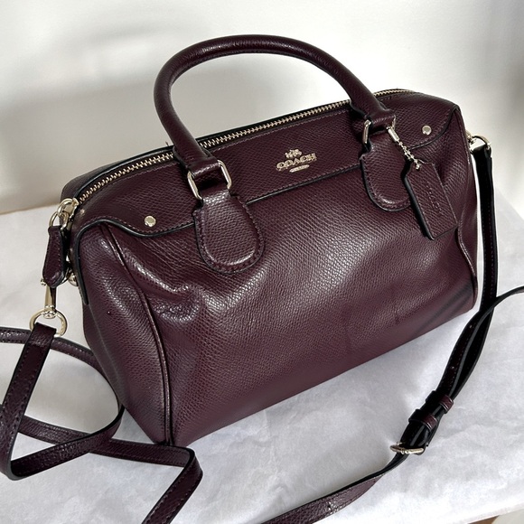 Coach Mini Bennett Burgundy Satchel 2-Way Shoulder Handbag - Picture 1 of 16